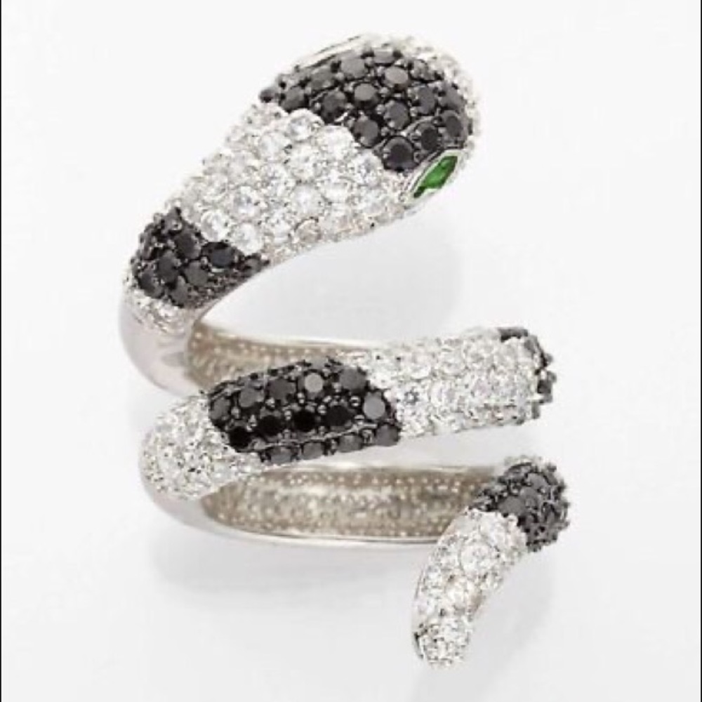*EGU* nOir Jewelry Snake Serpent Ring CZ